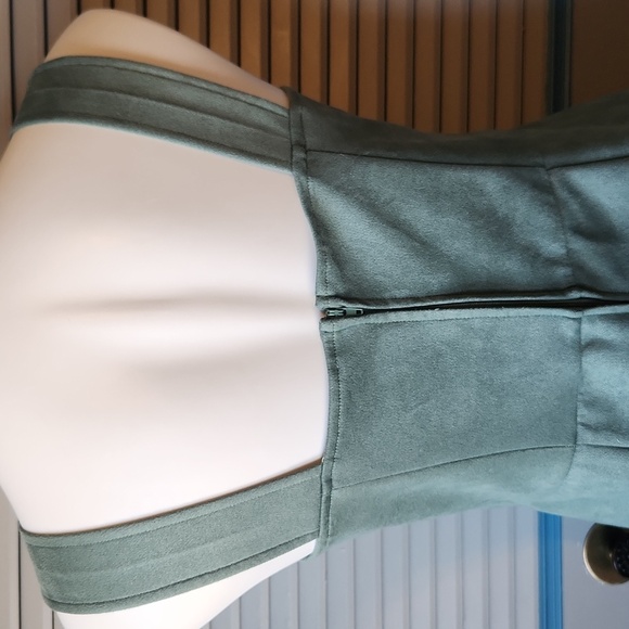 Miami for Francesca’s Ruched Sage Green Mini Dress - Picture 9 of 13